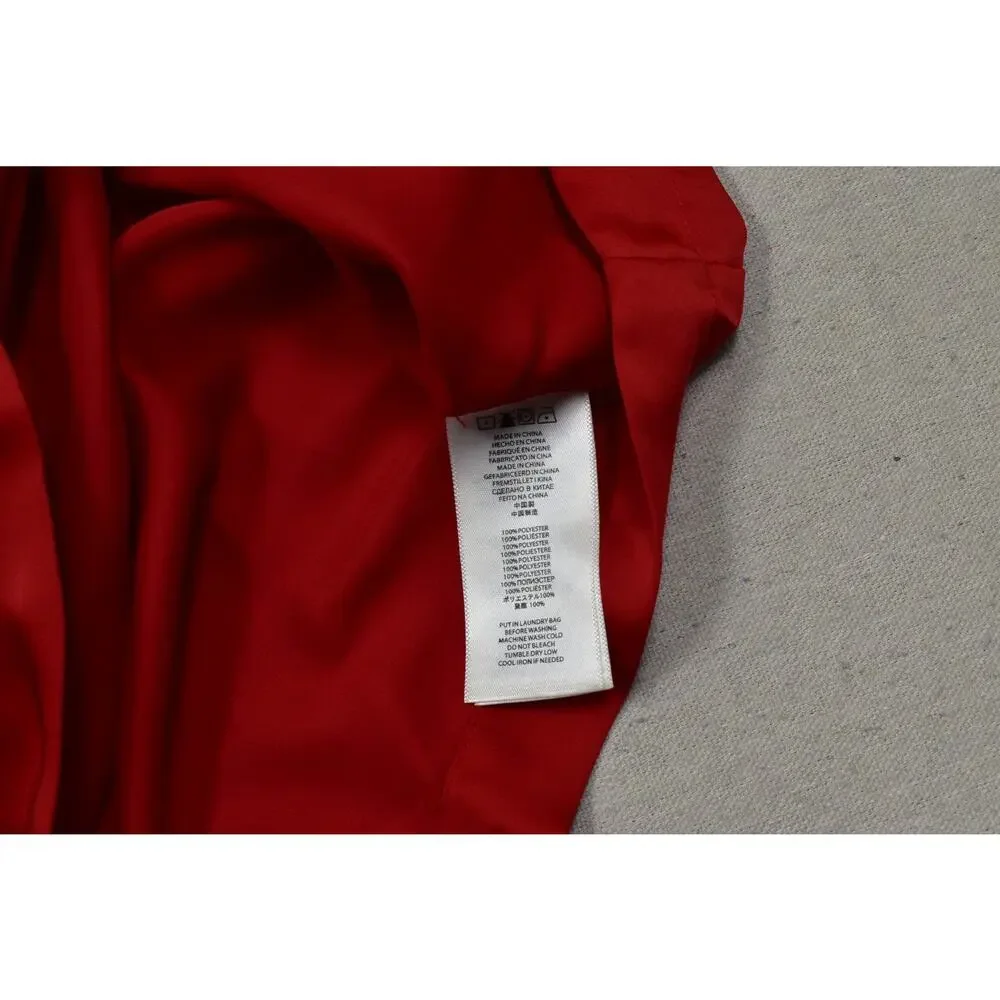 Michael Kors Women's Size XS Red Cold Shoulder Blouse Gold Chain Hardware Batwin